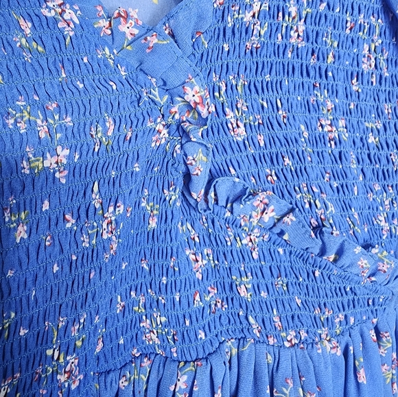 ASOS Design Mini Smock Dress in Blue Floral Size 4 - Picture 7 of 9